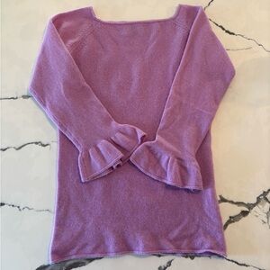 Chic Lilac Ruffle Sleeve Sweater